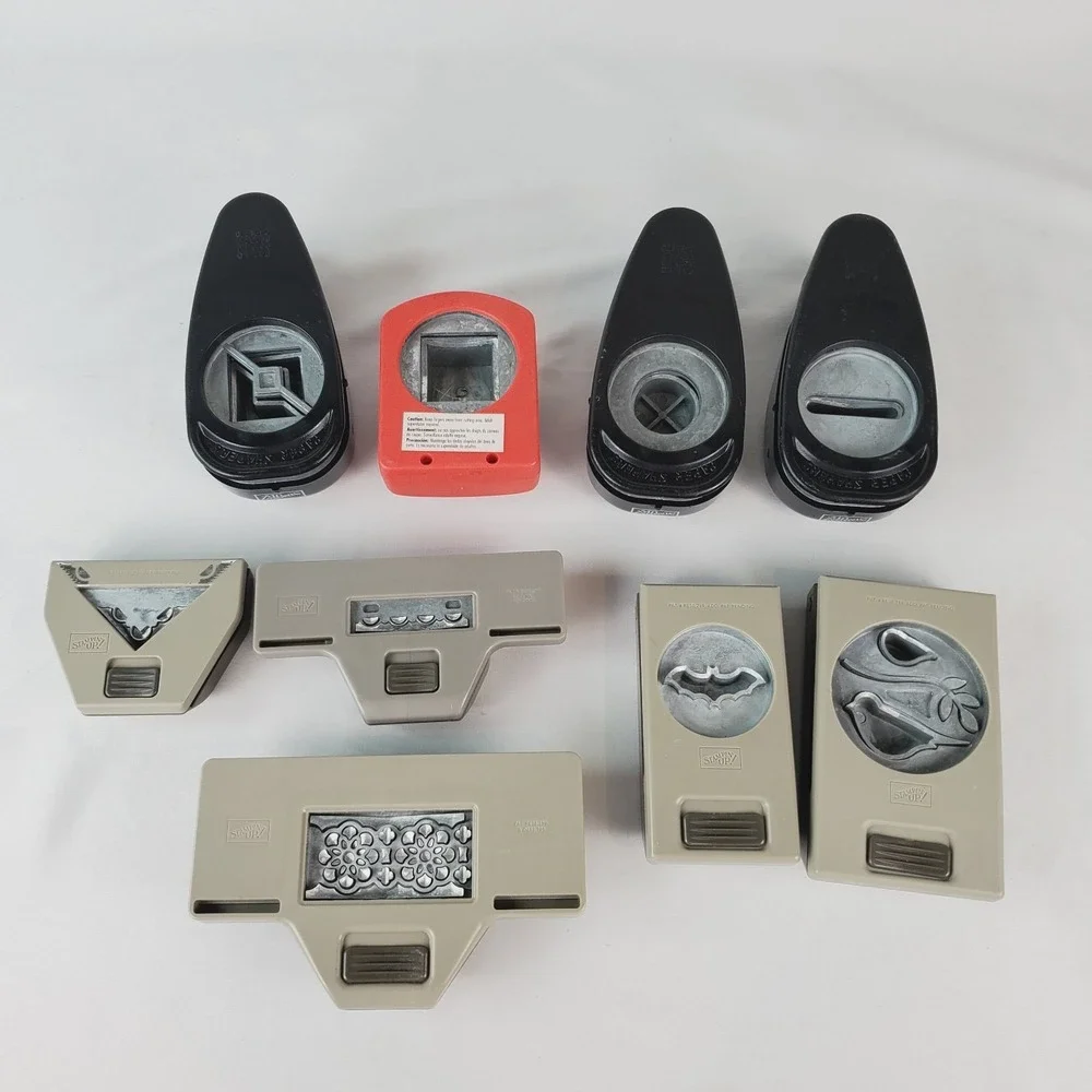 Stampin Up Paper Shapers Punch Mixed Lot Of 9 (1 Marvy Uchida) Crafting Punches